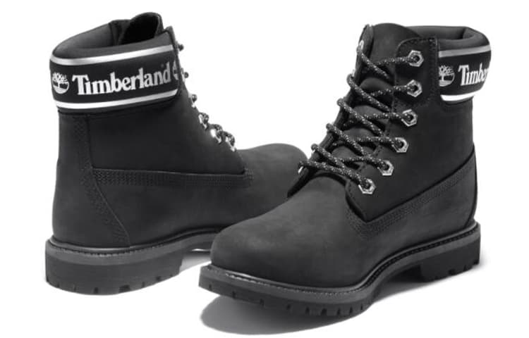 Timberland 6 Inch Premium Wide Fit Waterproof Boots 'Black Nubuck Logo' Women's 5
