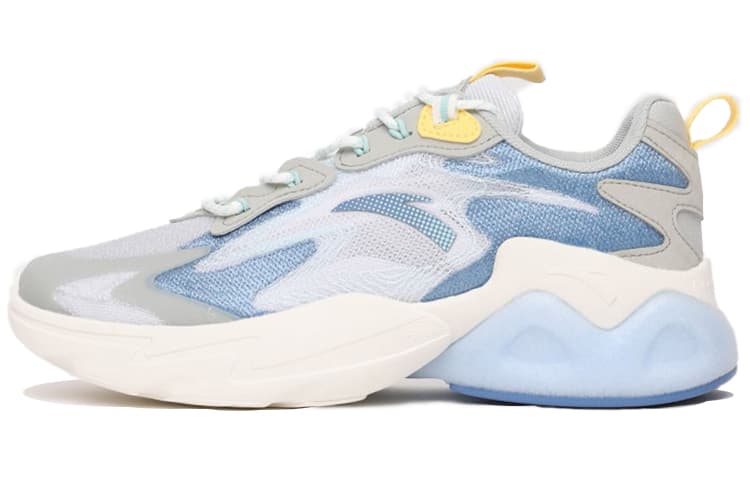 ANTA Chunky Sneakers Men Low Top Sand Grain Gray/Time Blue/Light Clear Gray 2