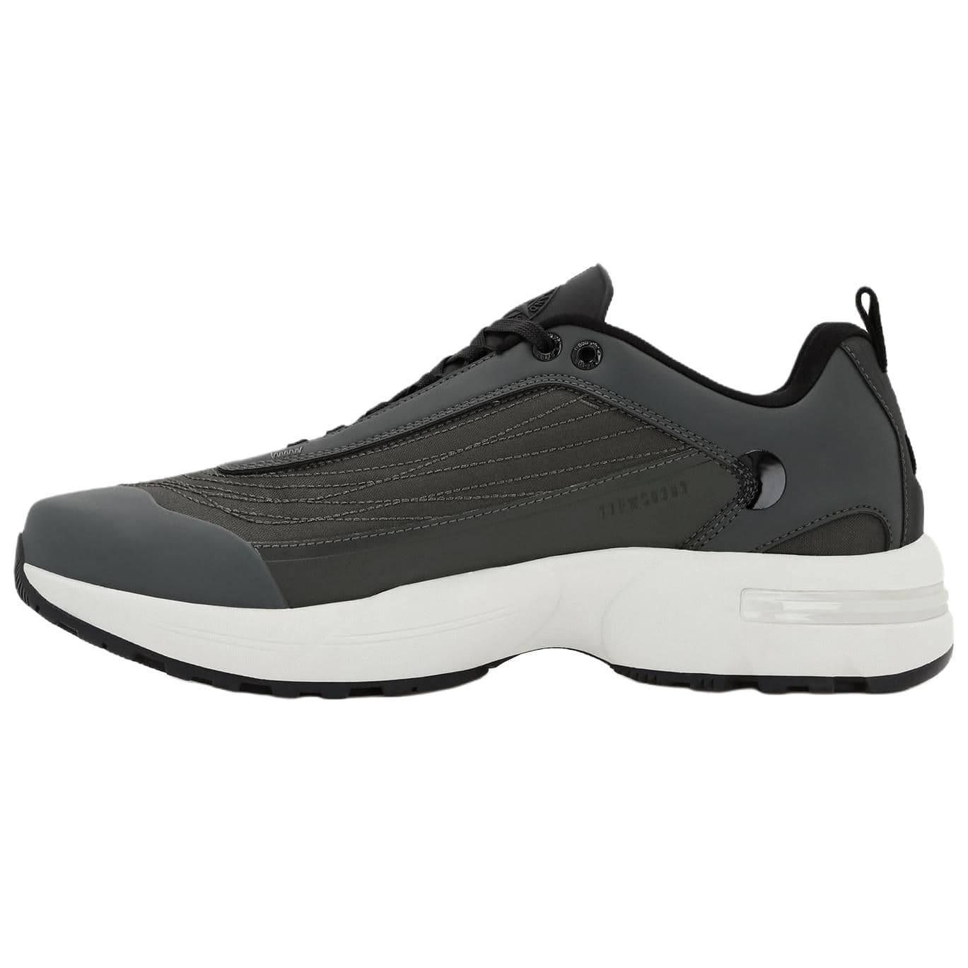 STONE ISLAND Fabric Round-Toe Lace-Up Visible Stitching Low-Top Casual Shoes Men's Black