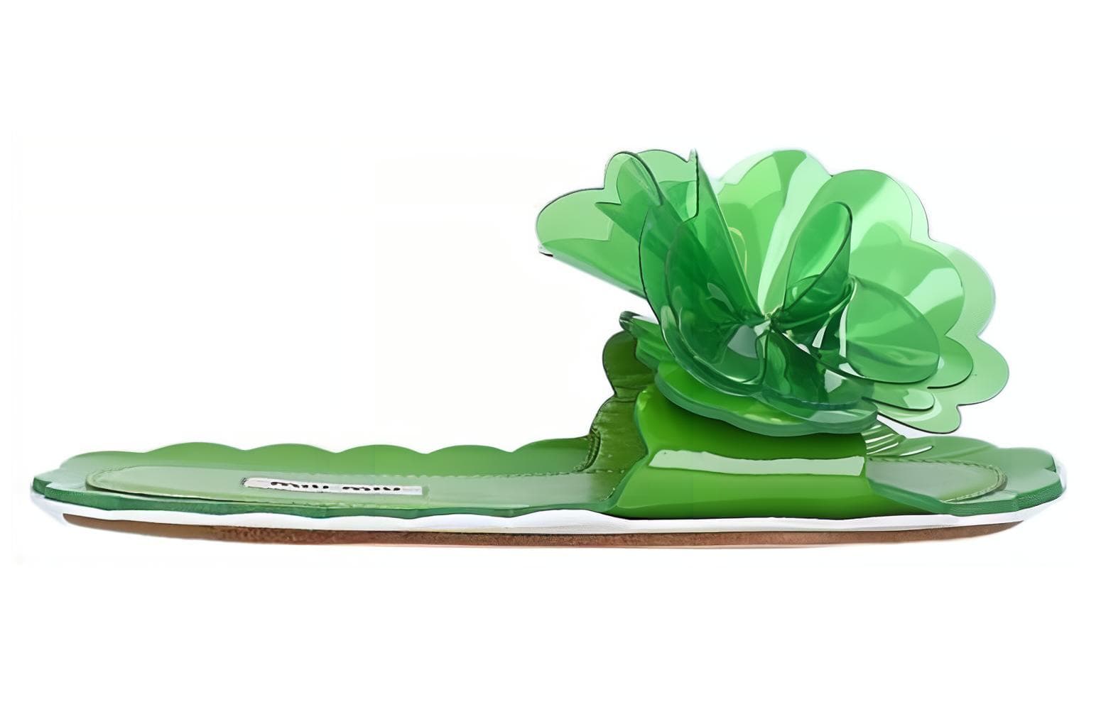 MIU MIU Slide Slippers Women's Green 6