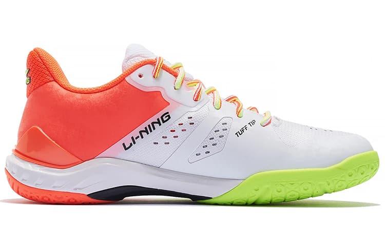 LiNing Cloud Thunder Cushioned Slip Resistant Abrasion Resistant Breathable Low Top Badminton Shoes Unisex White Red 3