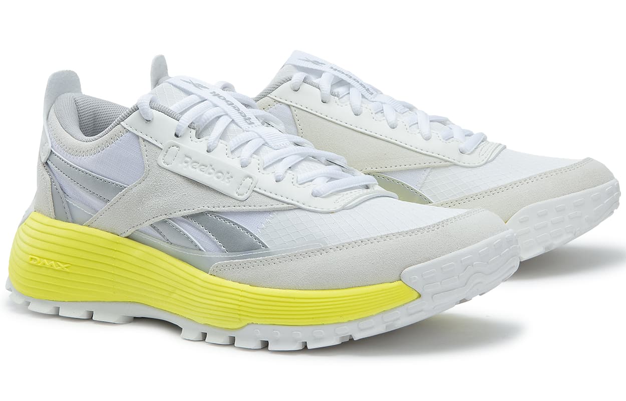 Reebok Wear-Resistant Breathable Slip-Resistant Low-Top Running Shoes Unisex White Yellow 4
