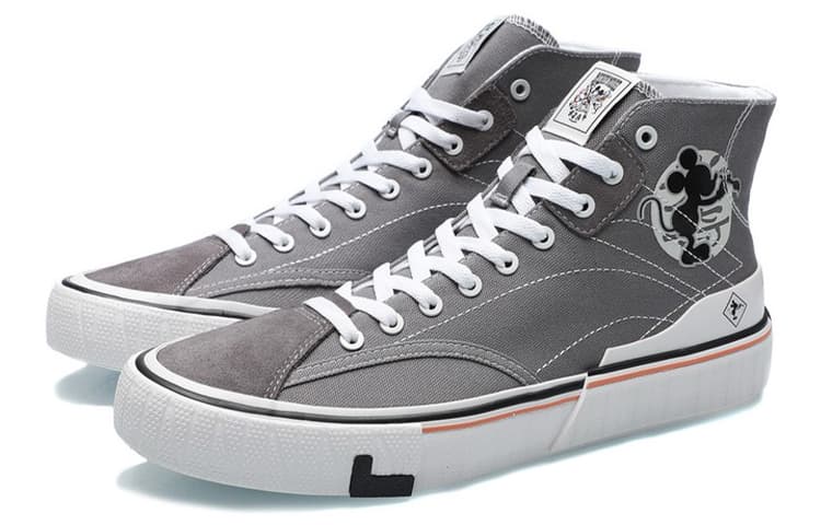 LiNing Wave Canvas HI Skateboard Shoes Unisex Iron Cyan 6