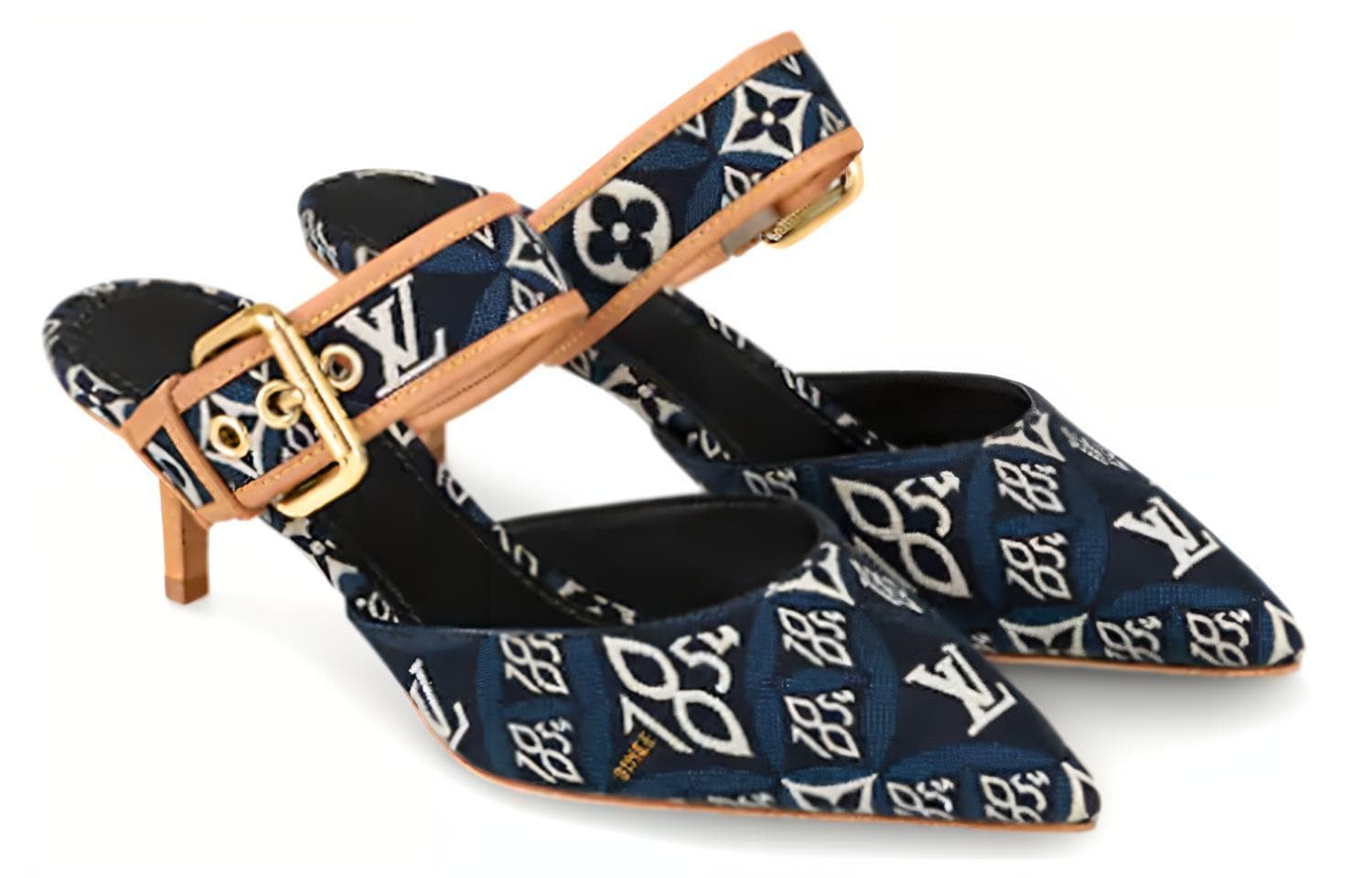 LOUIS VUITTON Lv Since 1854 Sofia Flat Heels 'Navy' Women's 5