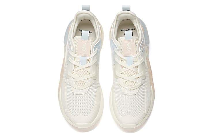 Anta Life Collection Breathable Low-Top Skateboard Shoes Women's White Gray Pink 5