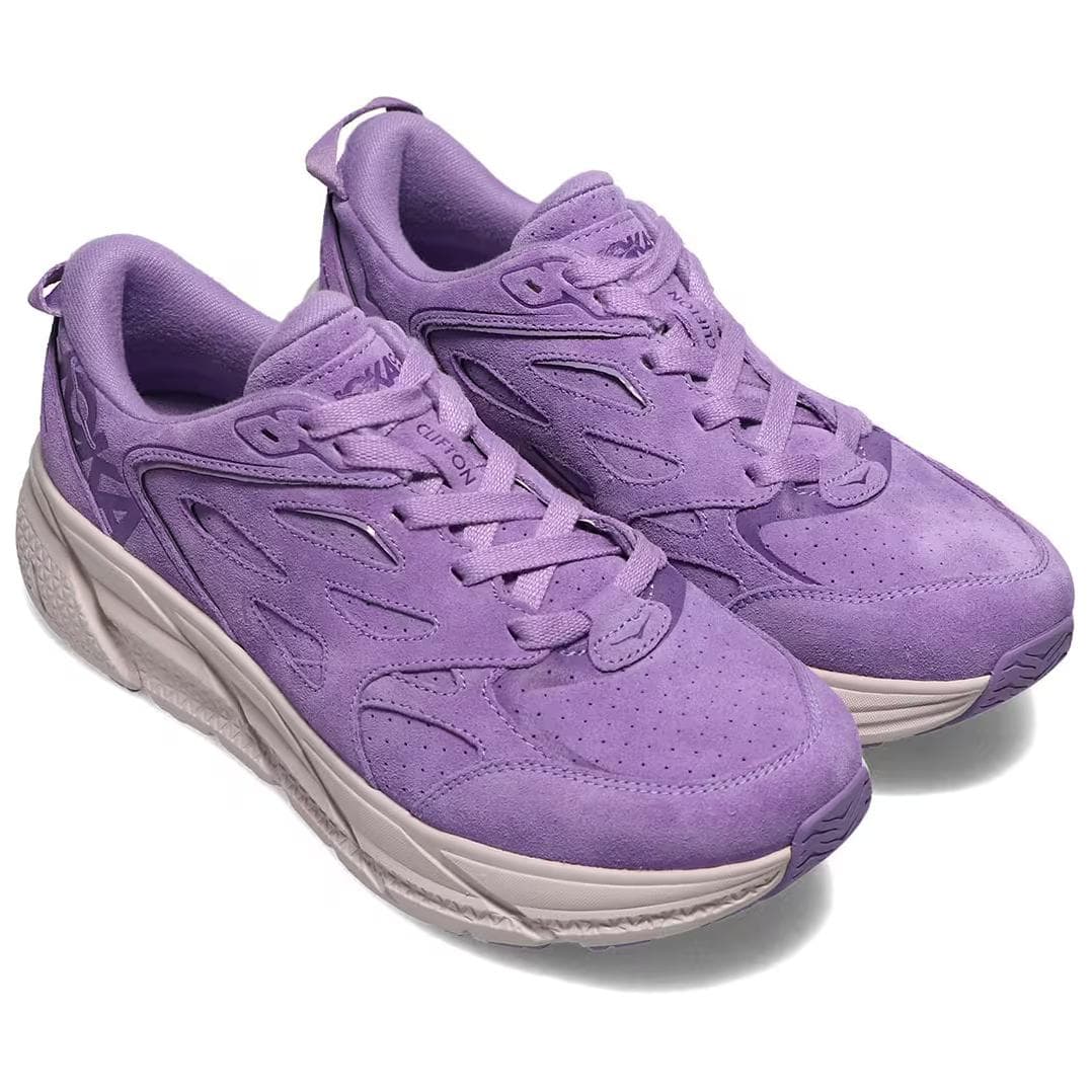 HOKA ONE ONE Bondi L Suede Chalk Violet Lilac Ash All Gender 6