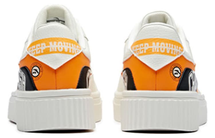 ANTA Skateboard Shoes Men Low-Top Orange White 6