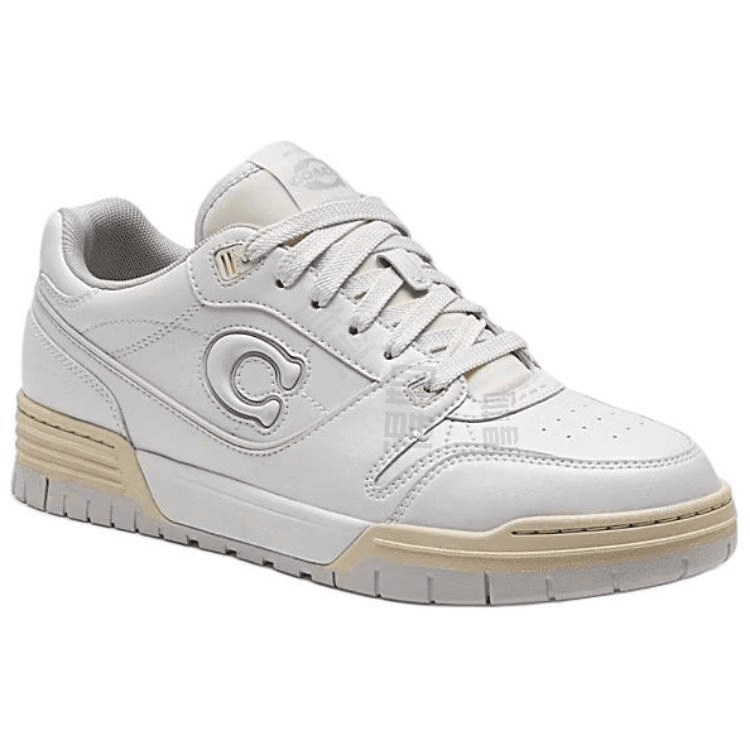 COACH Soho Leather Round-Toe Lace-Up Low-Cut Skate Shoes Women's White 6