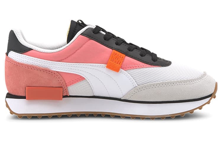 PUMA Future Rider New Tones Mesh Fabric Retro Cushioned Wear-Resistant Low-Top Casual Sneakers Women's Gray/Pink/White 3