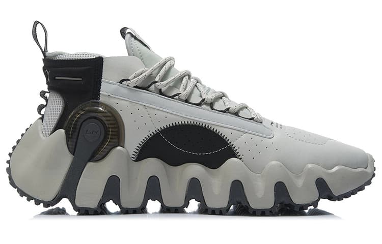 LiNing Wu Xing 2 Wntr Shock Absorbers Slip Resistant Low top Vintage Basketball Shoes Men's Antarctic Gray 3