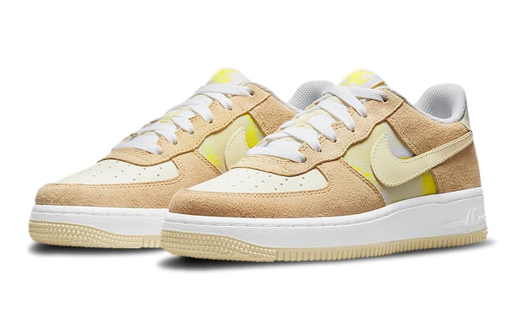 Nike Air Force 1 Lemon Drop Abrasion Resistant Low Top Kids' Skateboarding Shoes Lemon Candy 6