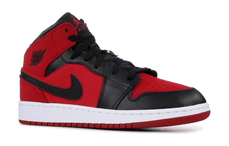 Jordan 1 Mid Gym Red Black GS 4