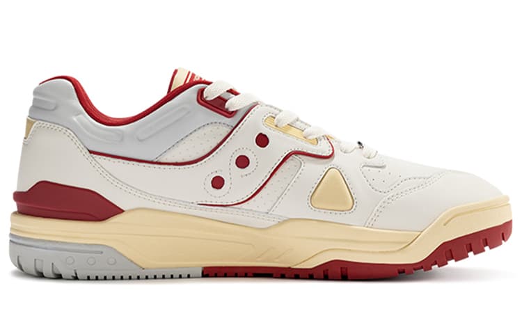 Saucony Cross 90 Low-Top Skateboard Shoes Unisex Red White 3