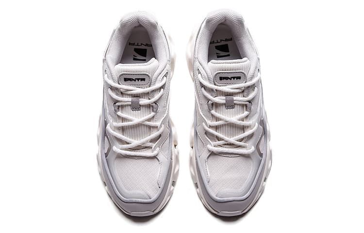 ANTA Chunky Sneakers Men Low Top Ivory White/Shade 1 Gray 6