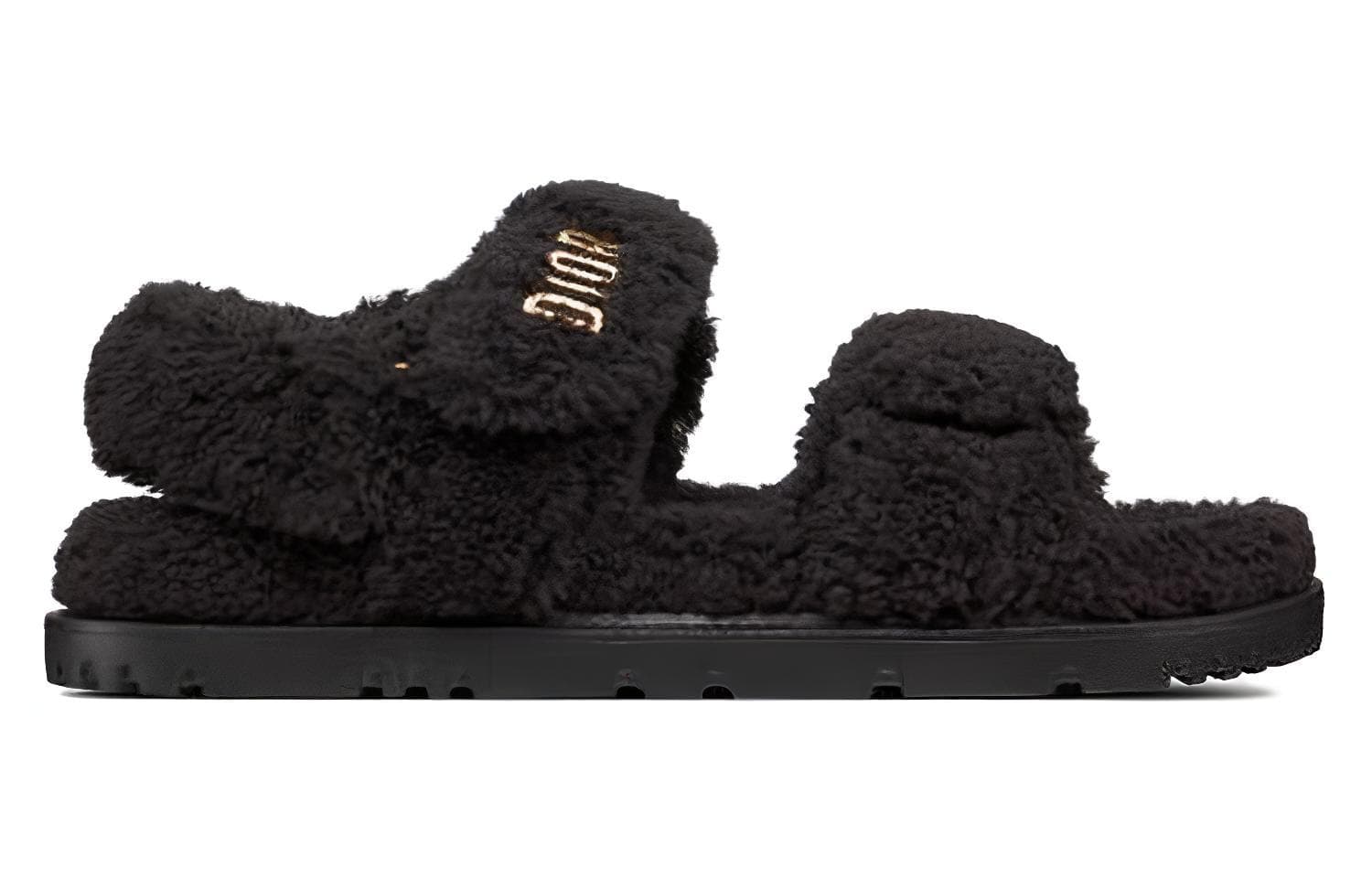 DIOR Women's DIORact Sandal 'Black Shearling' 3