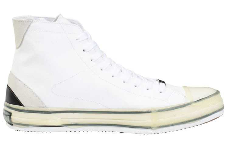 PALM ANGELS Anti-Slip Wear-Resistant High-Top Canvas Shoes Men's White 4