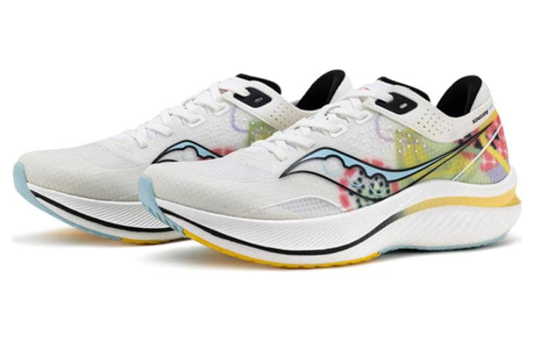 Saucony Slay Anti-Slip Wear-Resistant Low-Top Carbon Plate Running Shoes Unisex White Red 5