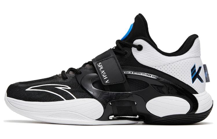 Anta KT-SPLASH-V Tiger Whale Cushioning Anti-Slip And Wear-Resistant Mid-Top Basketball Shoes Black White 2
