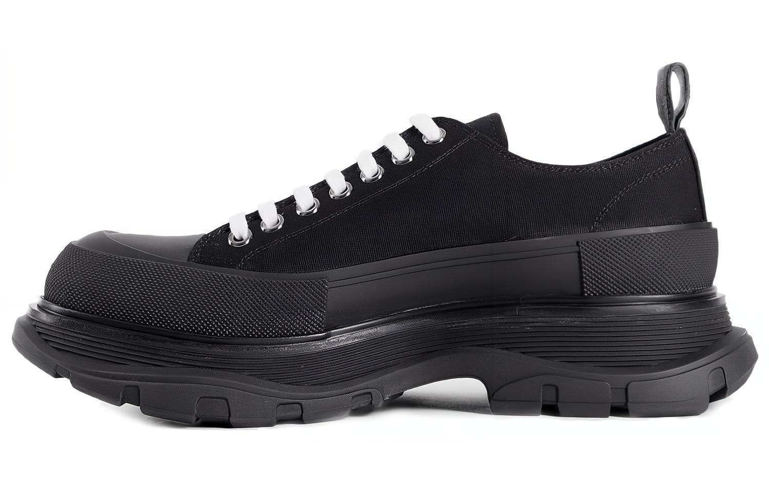 Alexander McQueen Tread Slick Lace Up Sneakers 'Triple Black' 3