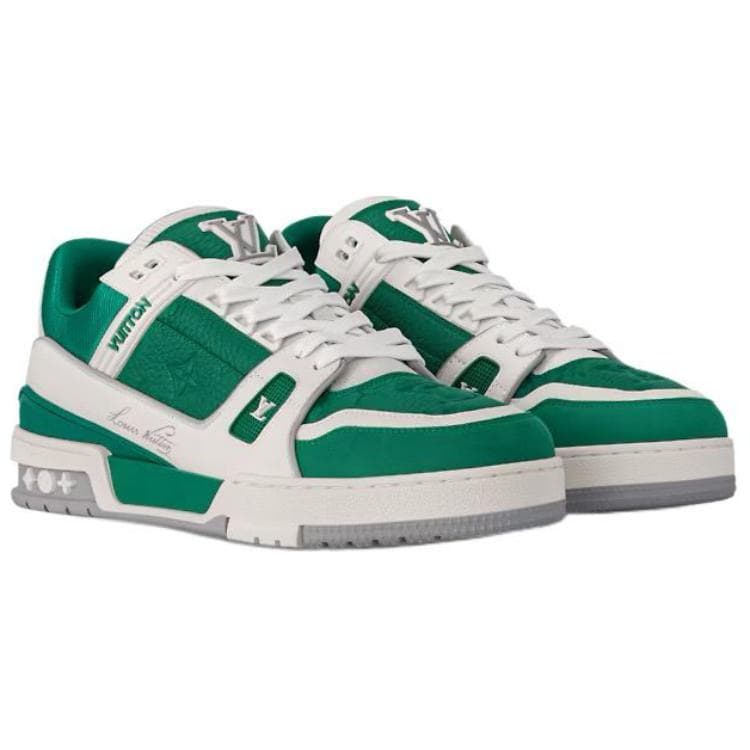LOUIS VUITTON Trainer Low-Top Skateboard Shoes Women's Green 6