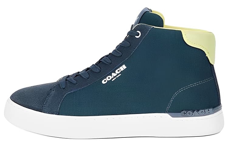 COACH Clip High-Top Skateboard Shoes Men's Turquoise