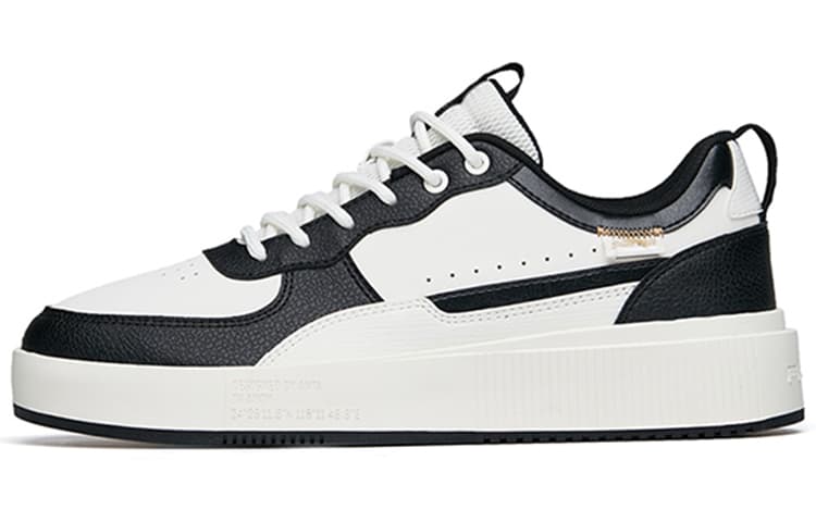 Anta Anti-Slip Wear-Resistant Lightweight Breathable Low-Top Skateboard Shoes Black White 2
