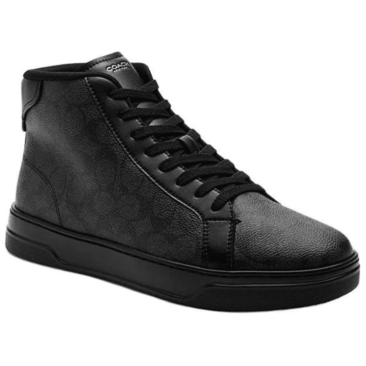 COACH Signature Skateboard Shoes Men High-Top Black 5