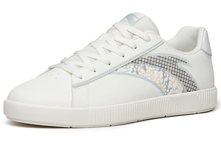 ANTA Skateboard Shoes Women's Low-Top Ivory White Gray Green 6