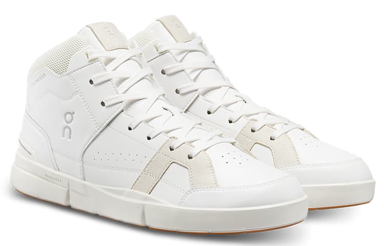 On Club Non-slip Lightweight Mid-Top Skateboard Shoes Men's White Sand White 6