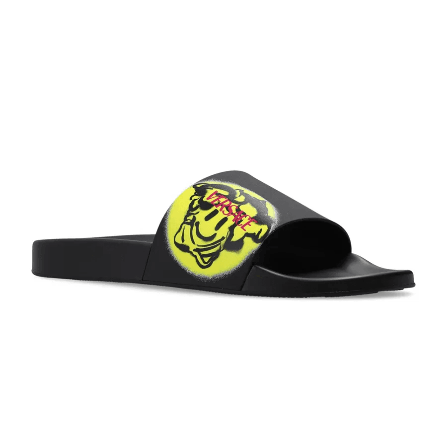 VERSACE Slip Resistant Slide Slippers Men's Black 6