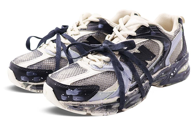 New Balance NB 530 Anti-Slip Wear-Resistant Low-Top Running Shoes Unisex Black Gray 5