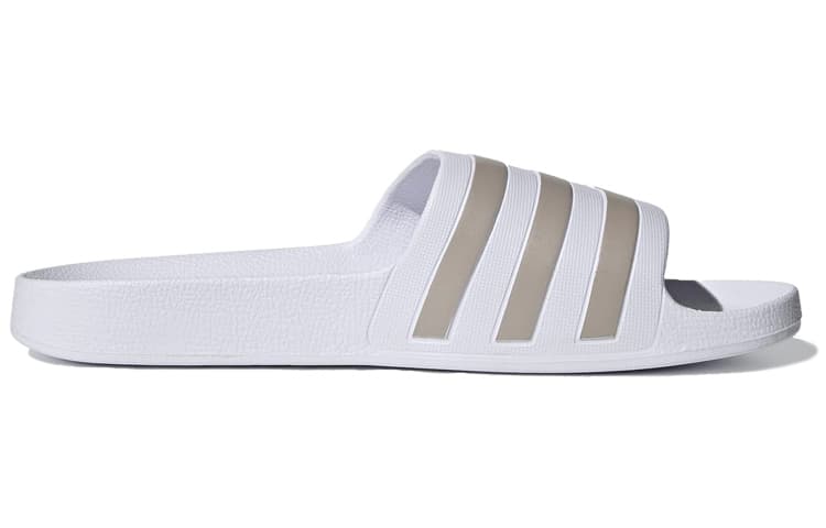 Adilette Adidas Aqua Slides 'White Platinum Metallic' 4