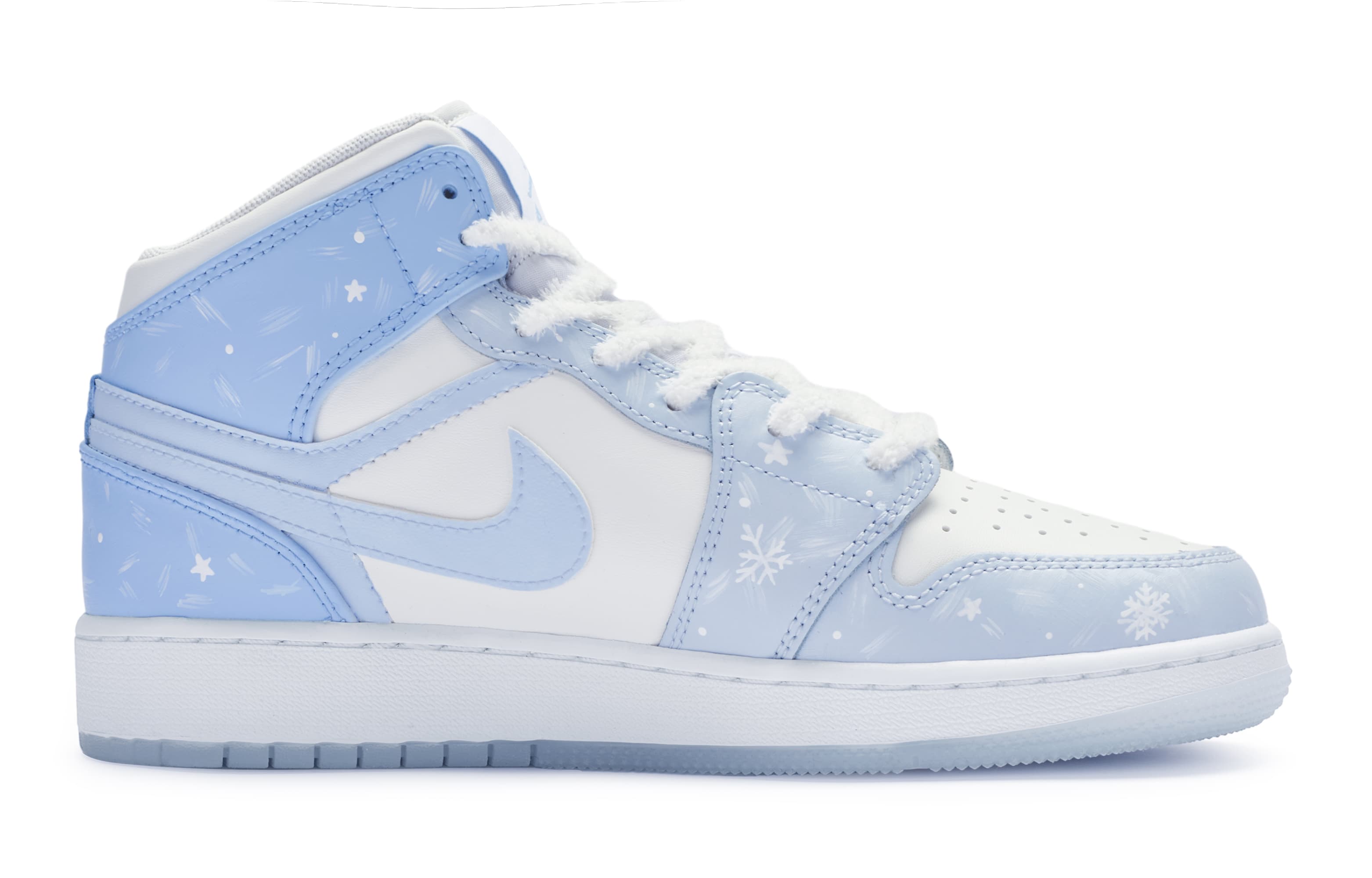 Jordan Air Jordan 1 811 Manufacture Winter Romance Mid-Top Vintage Basketball Shoes Women's Blue White 4