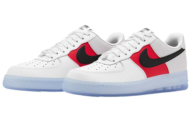 Nike Air Force 1 Low White Red Black Icy Soles 6