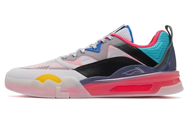 LiNing LINGTENG Skateboard Shoes Men Low-Top Pink/White