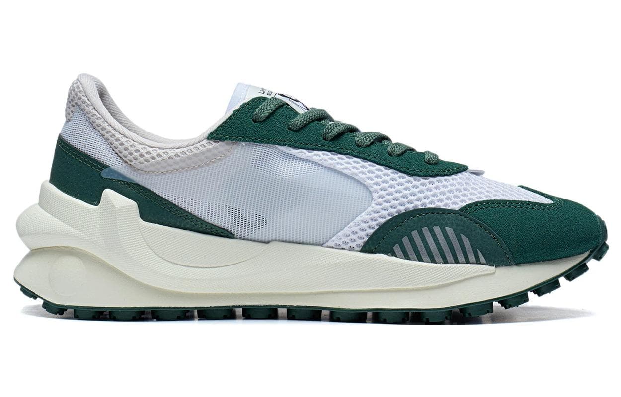 LiNing Square Anti-Slip Wear-Resistant Low-Top Sports Casual Shoes Men's White Green 3