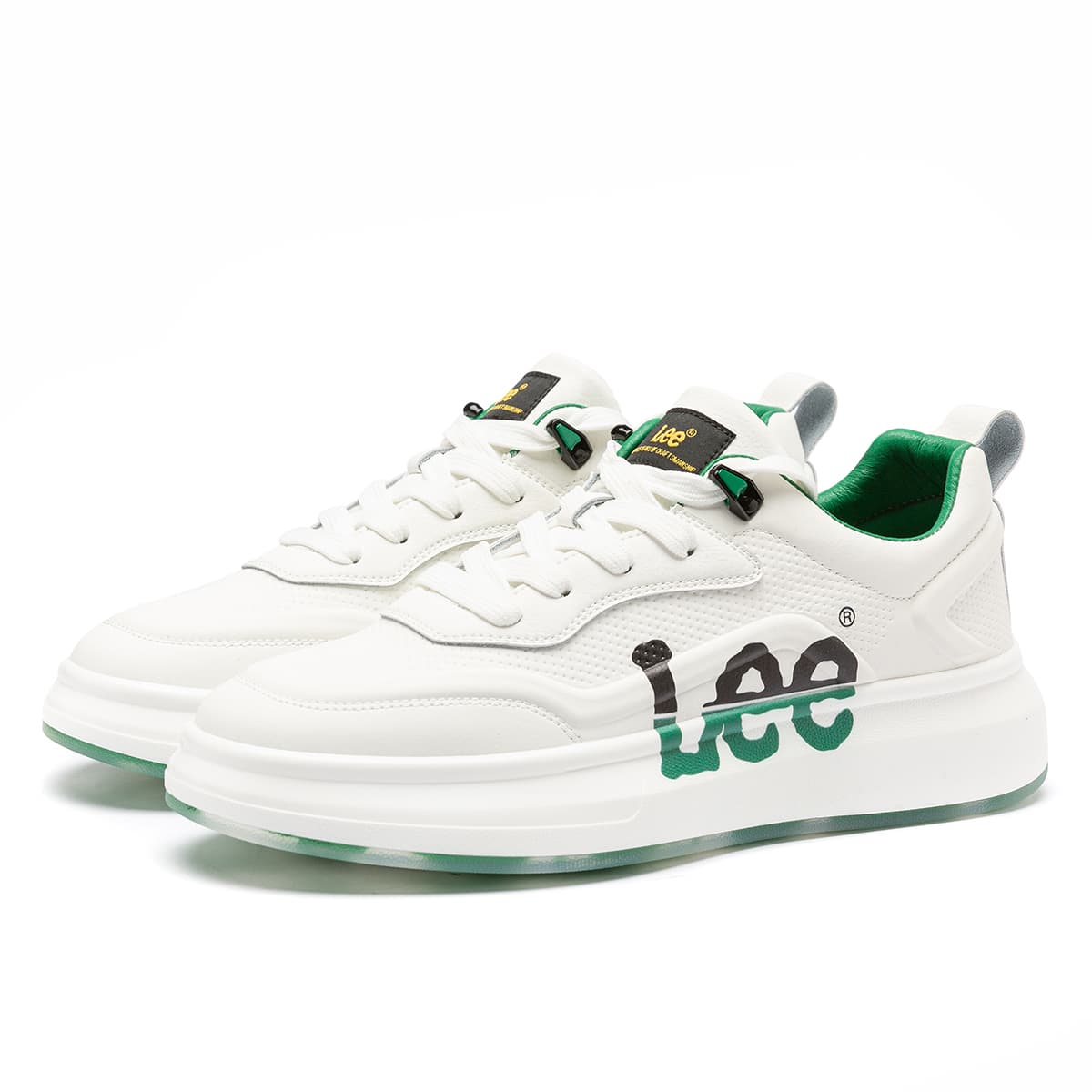 Lee Small White Shoes Cushioning Breathable Height Increasing Low-Top Skateboard Shoes Unisex 4