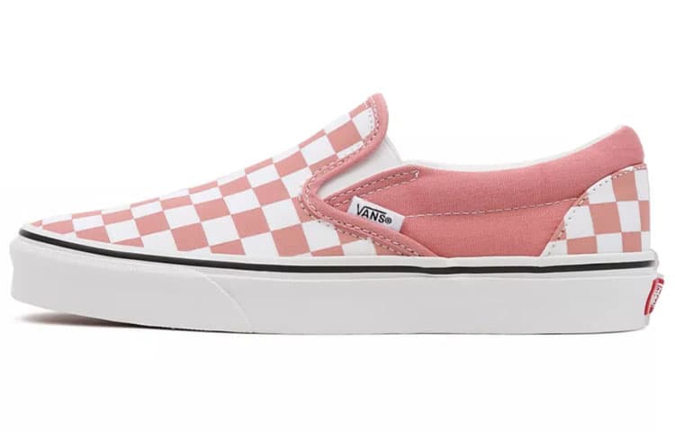 Vans Checkerboard Classic Slip On Low Top Sneakers Pink/White Women's 2