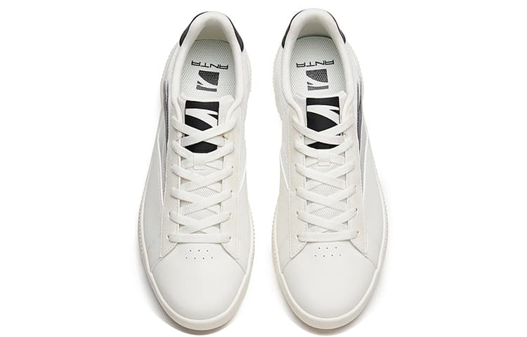 Anta Low-Top Skateboard Shoes Men's White Black 6