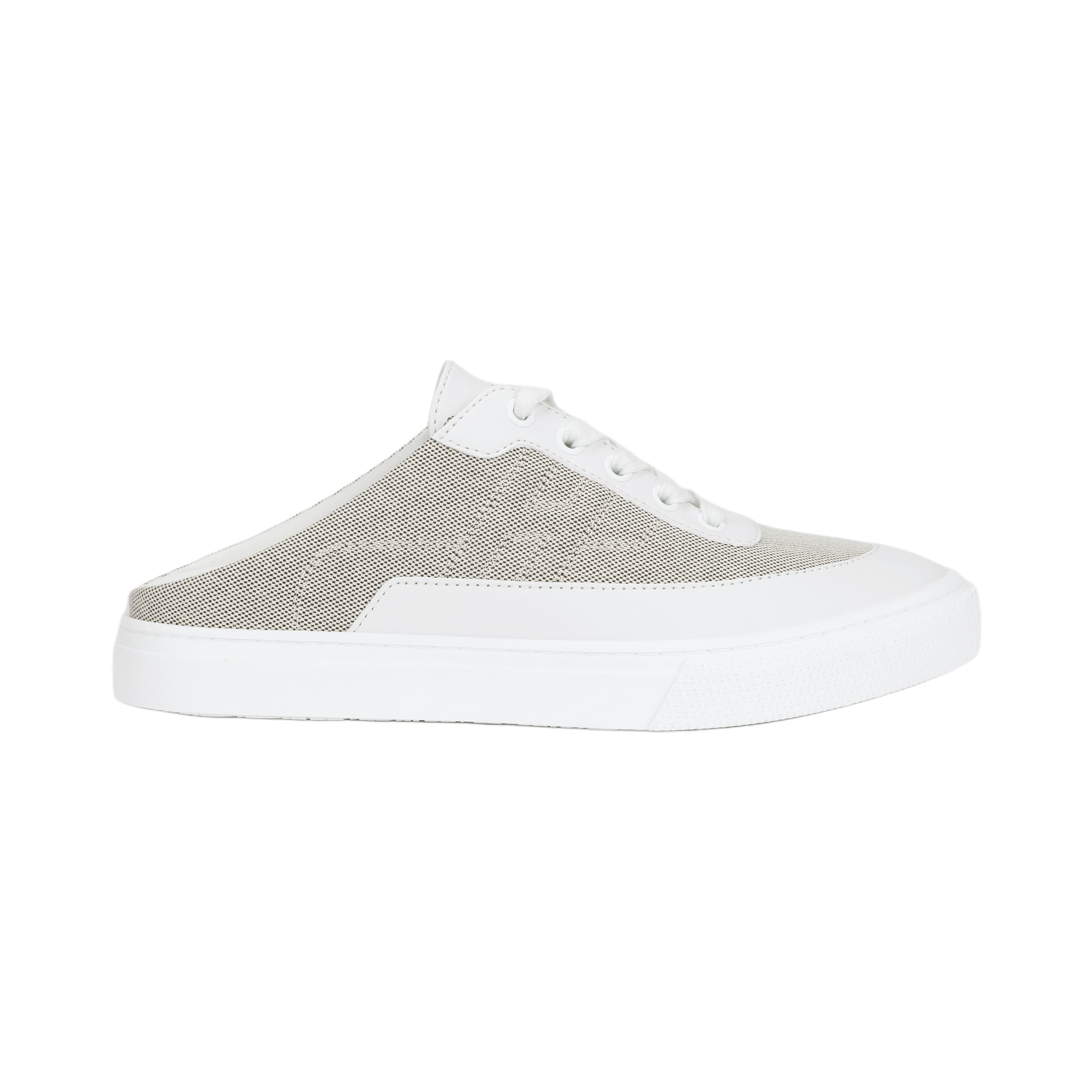 HERMES Keep Keep Calfskin Round Toe Slip-On Mules Women's Grey 3