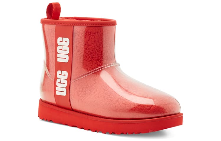 UGG Classic Clear Mini Large Logo Fleece Lined Women's 6