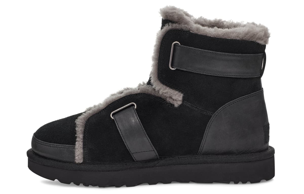 UGG Dune Mini Buckle Boot Fleece Lined Black Women's 2