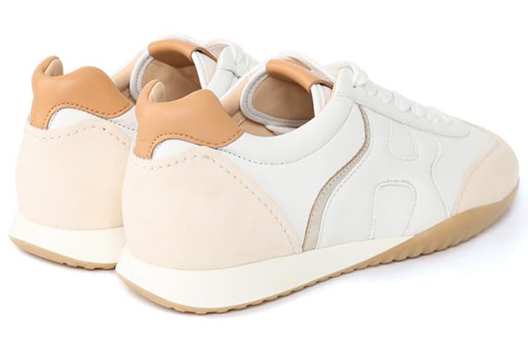 HOGAN Olympia-Z Leather Fashion Wear-Resistant Low-Top Casual Shoes Women's White Pink 5