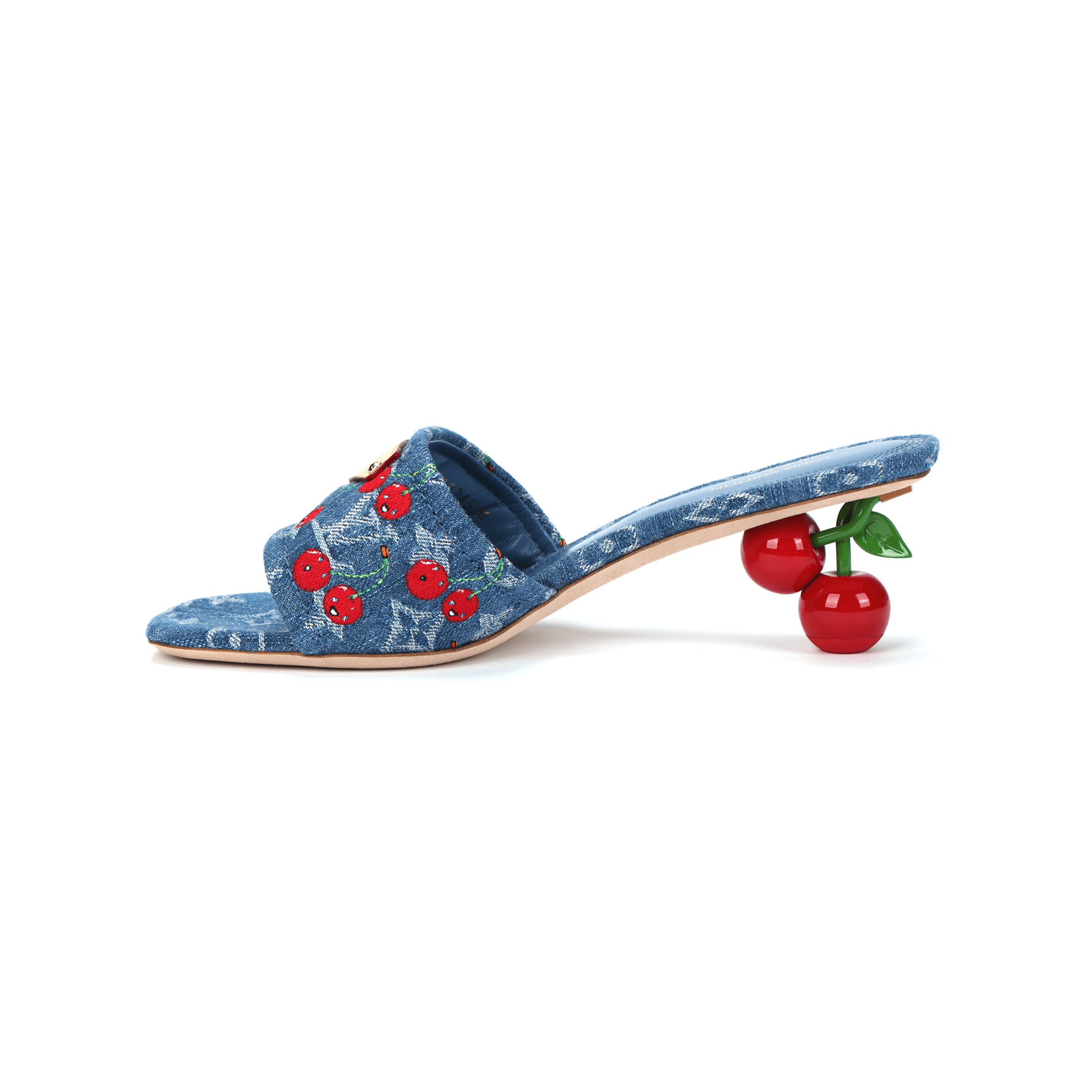 Takashi Murakami x LOUIS VUITTON Lily Cherry Series Open-Toe Slide Sandals 5.5cm Women's Blue 2