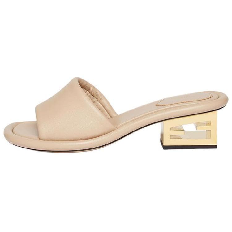 FENDI Baguette Wide Strap Open-Toe Slide Sandals Women's Pink 2