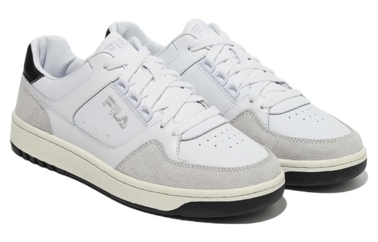 FILA Talga Club LT Anti Slip Wear Resistant Low Top Skateboard Shoes Unisex White Gray Korean Style 5