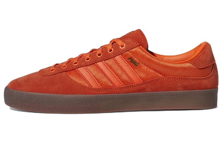 adidas Originals Puig Leather Comfort Fashion Wear-Resistant Lightweight Low-Top Skateboard Shoes Orange
