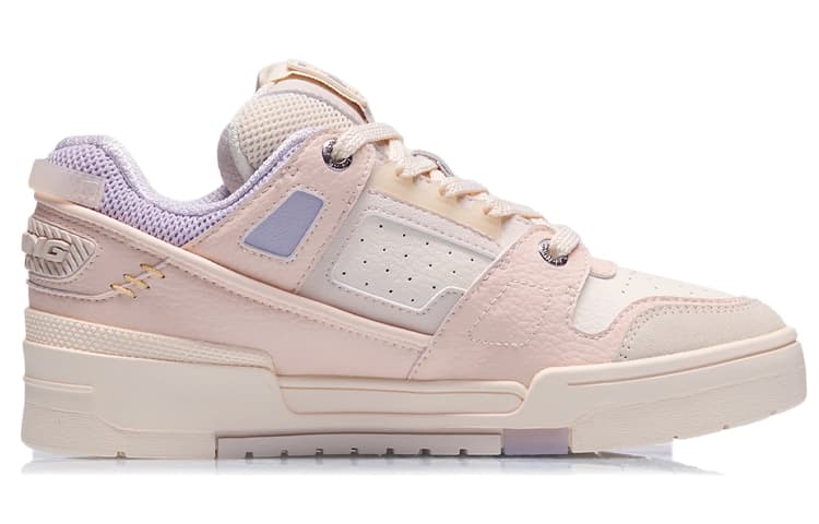 LiNing Slip-Resistant Low-Top Skateboard Shoes Women's Soft Rose Pink 3