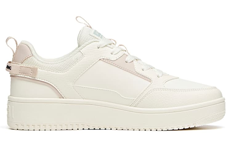 ANTA Life Collection Skateboard Shoes Women's Low-Top Ivory White/Lotus Grey 4