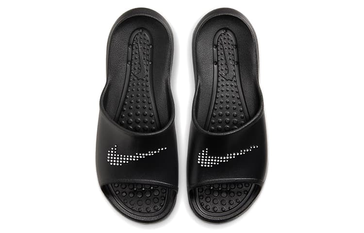 Nike Victori One Shower Slide Polka Dot Swoosh Black Women's 5